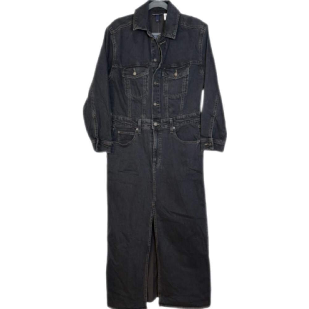 Long Sleeve Denim Maxi Dress Universal Thread Black Wash NWT Size 10 - Picture 5 of 8